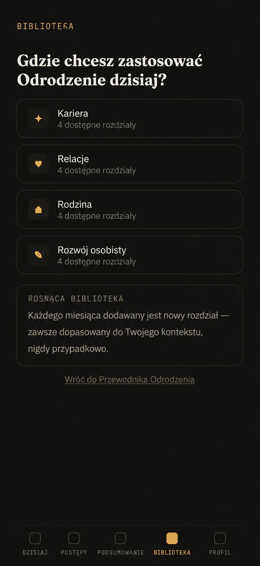 Biblioteka odbudowy w aplikacji